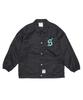Stigma Old Letter Oversized Coach Jacket Black