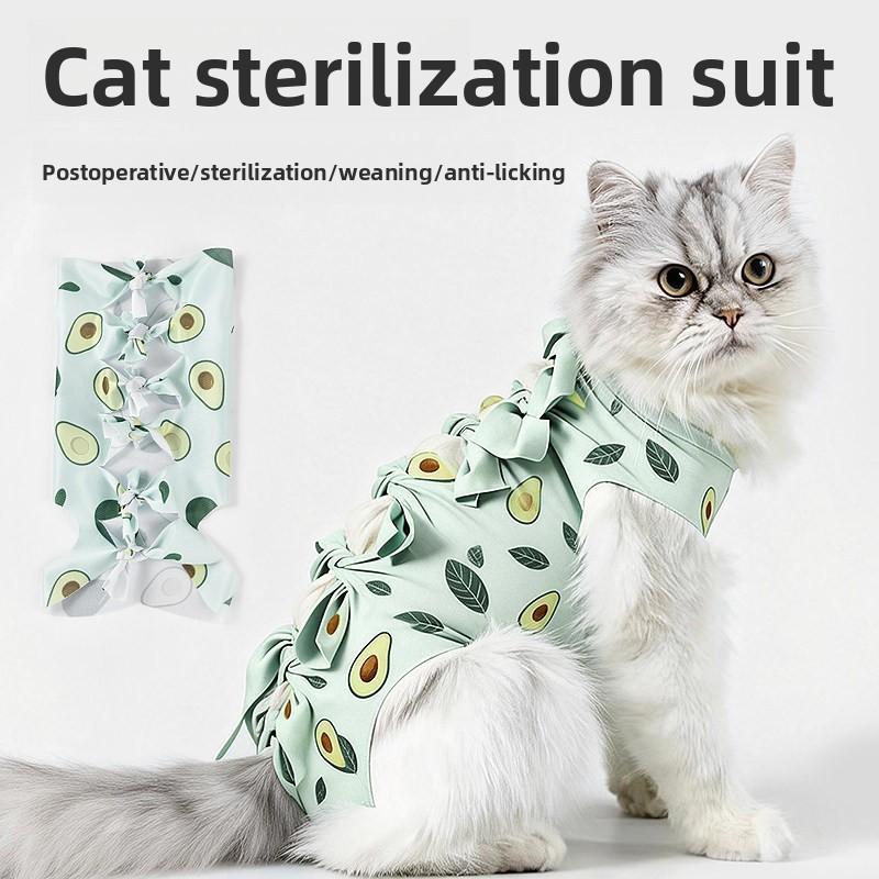 Cat Spaying Surgical Suit, Breathable Pure Cotton Clothes, Weaning Suit, Male Cat Protection Suit, Post-surgery Pet Care