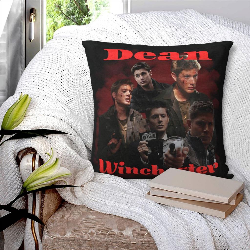 Dean Winchester Supernatural Television Pillow Cover Cushion Cover Pillow Case Retro Trendy Pillowcases For Sofa Home Decoration