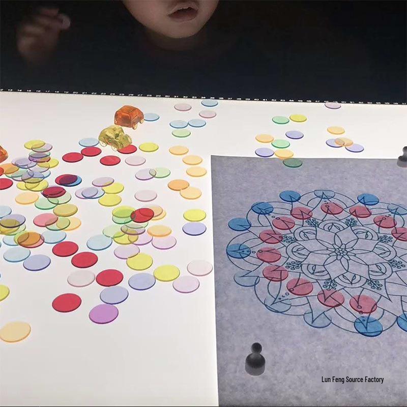 

Translucent Colored Sheets for Kindergarten Light Tables - Waldorf, Montessori, and Reggio Emilia Play 200 pieces, 1.9 cm