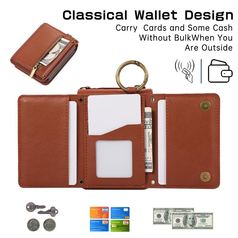 Crossbody Leather Purse Case For Samsung Galaxy Z Flip7 FE Flip6 Flip5 Flip4 Flip3 Wallet Case Kickstand Cover Cash Cards Bag