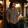 Men's Linen Cotton Hoodie Long Sleeve Casual Pullover