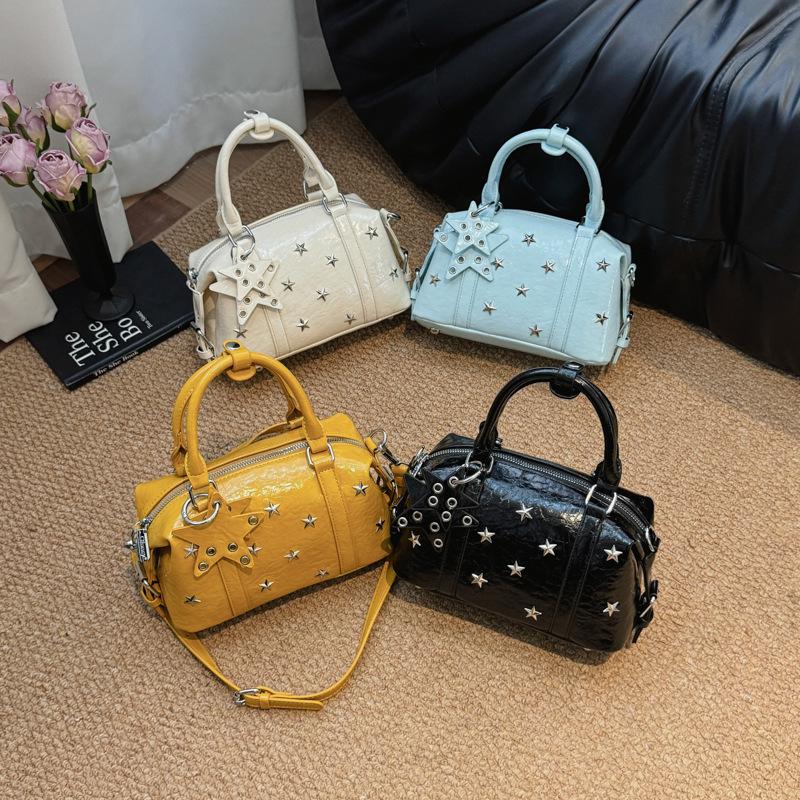 Ladies' Handbag, Female Star Studded Boston Handbag, Versatile Single Shoulder Crossbody Bag, Y2K Bag