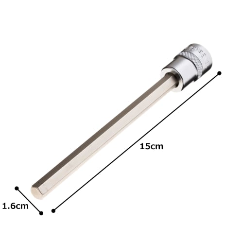 TONE Super Long Hexagon Socket 3H-08L150 Drive Angle 9.5mm (3/8") Width across Flats 8mm