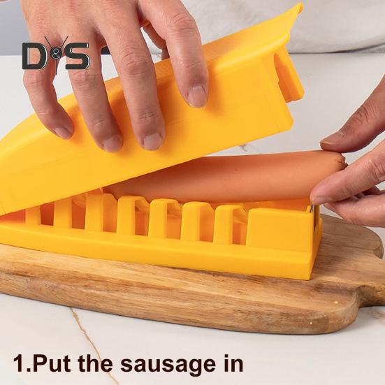 Sausage Cutter Stainless Steel Blade Hot Dog Ham Banana Peel Cutter Multifunctional Kitchen Tool for Home Restaurant