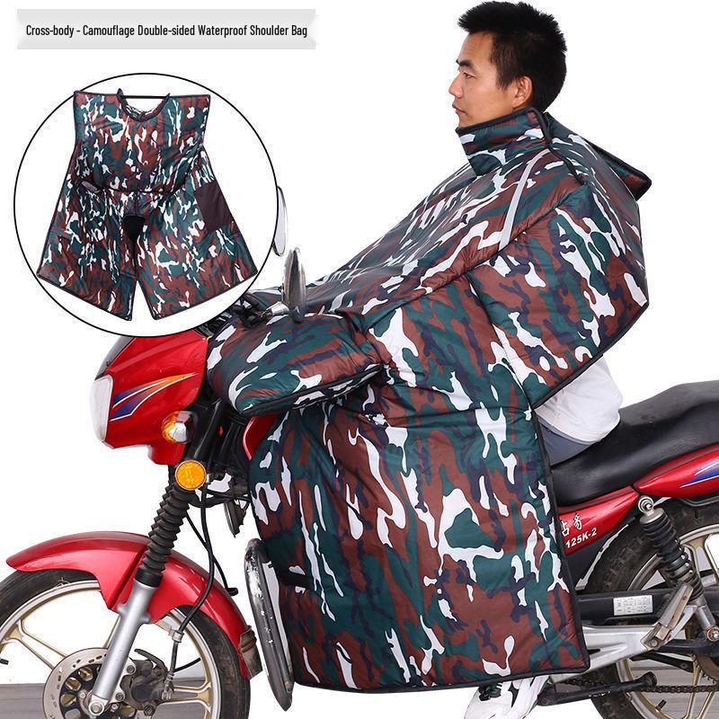 Motorcycle Windshield Plush Knee Pads & Windproof Quilt (Crotch Beam, Thickened, Waterproof, Warm)
