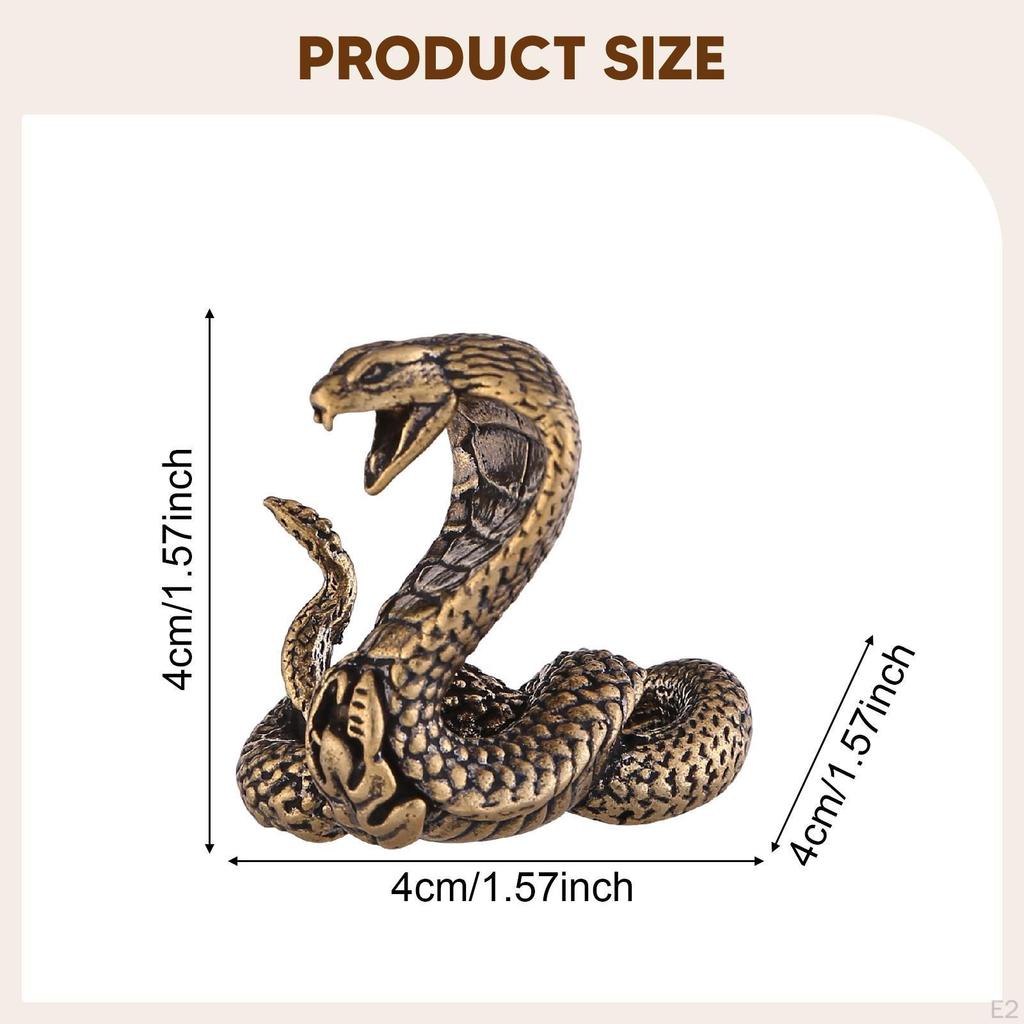 Miniature Snake Figurine Mini Statue Decor Vintage Design Small Desktop Ornament for