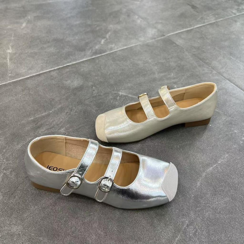 Autumn New Year 2025 French Flat Bottom Shallow Mouth Fashion Foreign Style Absolute Sub-belt Versatile Mary Jane Shoes Ladies
