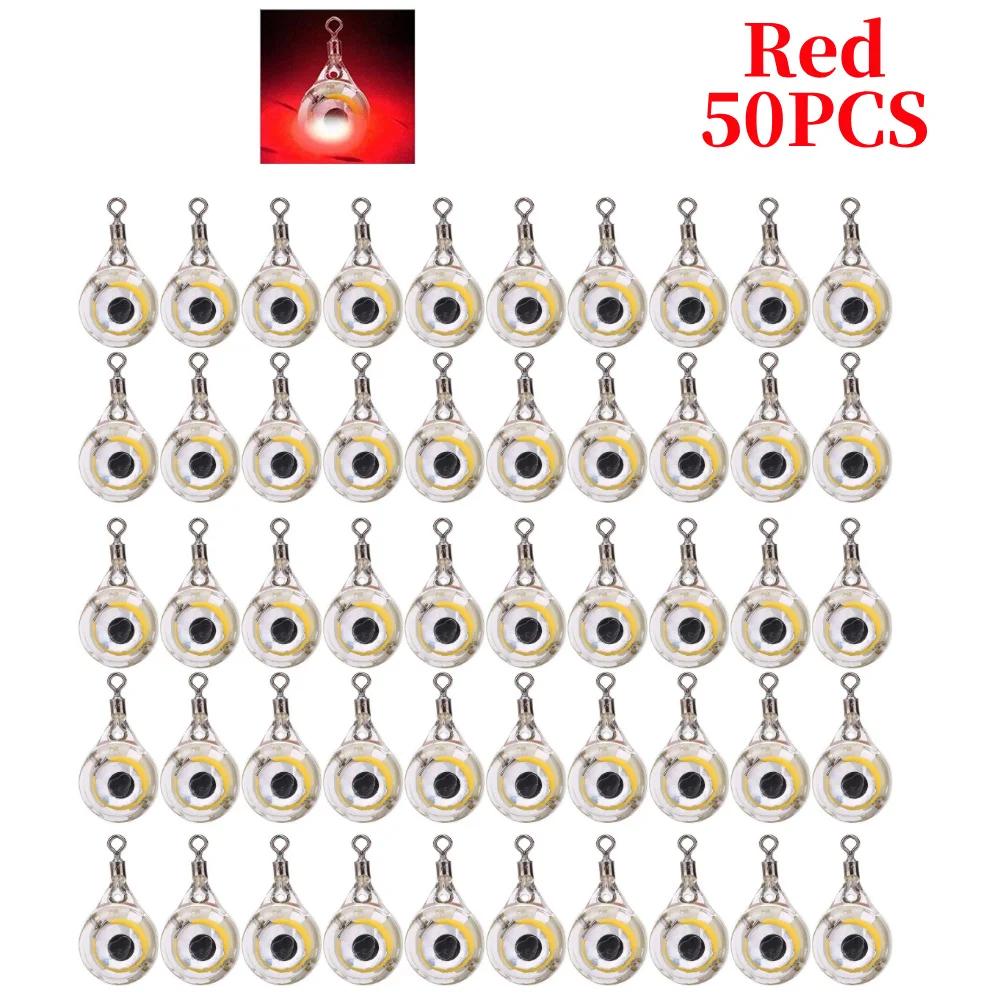 LED Attracting Fish Light Mini Deep Drop Underwater Eye Shape Fishing Squid Fishing Bait Luminous Lure for Attracting Fish