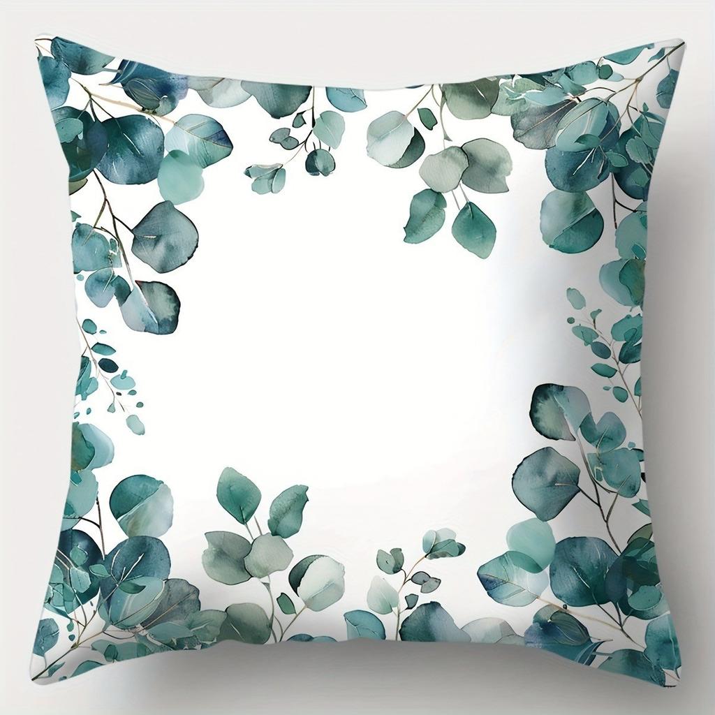 Eucalyptus Home Blessing Pillow Covers Pattern Cushion Cover Suitable For Sofa Bedroom Car Pillow Cover