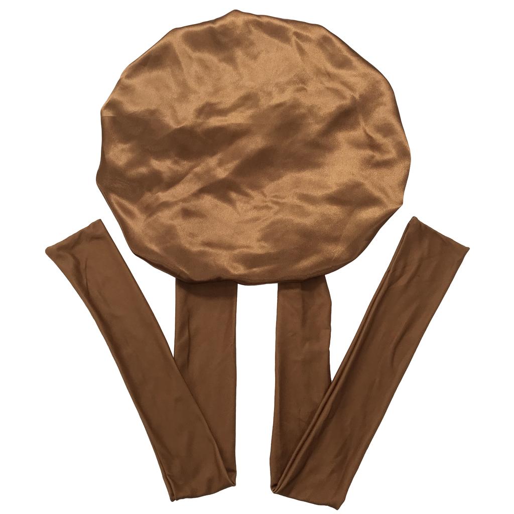 New Arrivals Custom Logo Elastic Long Ties Single Layer Bonnets and Satin Wraps