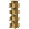 Rotating Bookshelf, 360 Degrees, 4 Shelves, 39 x 39 x 128.3 cm, Oak