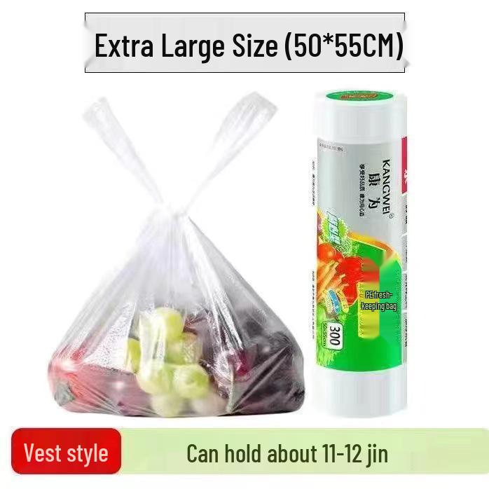 Thickened Vest-Style Food Storage Bags: Large, Medium, Small Sizes on a Roll