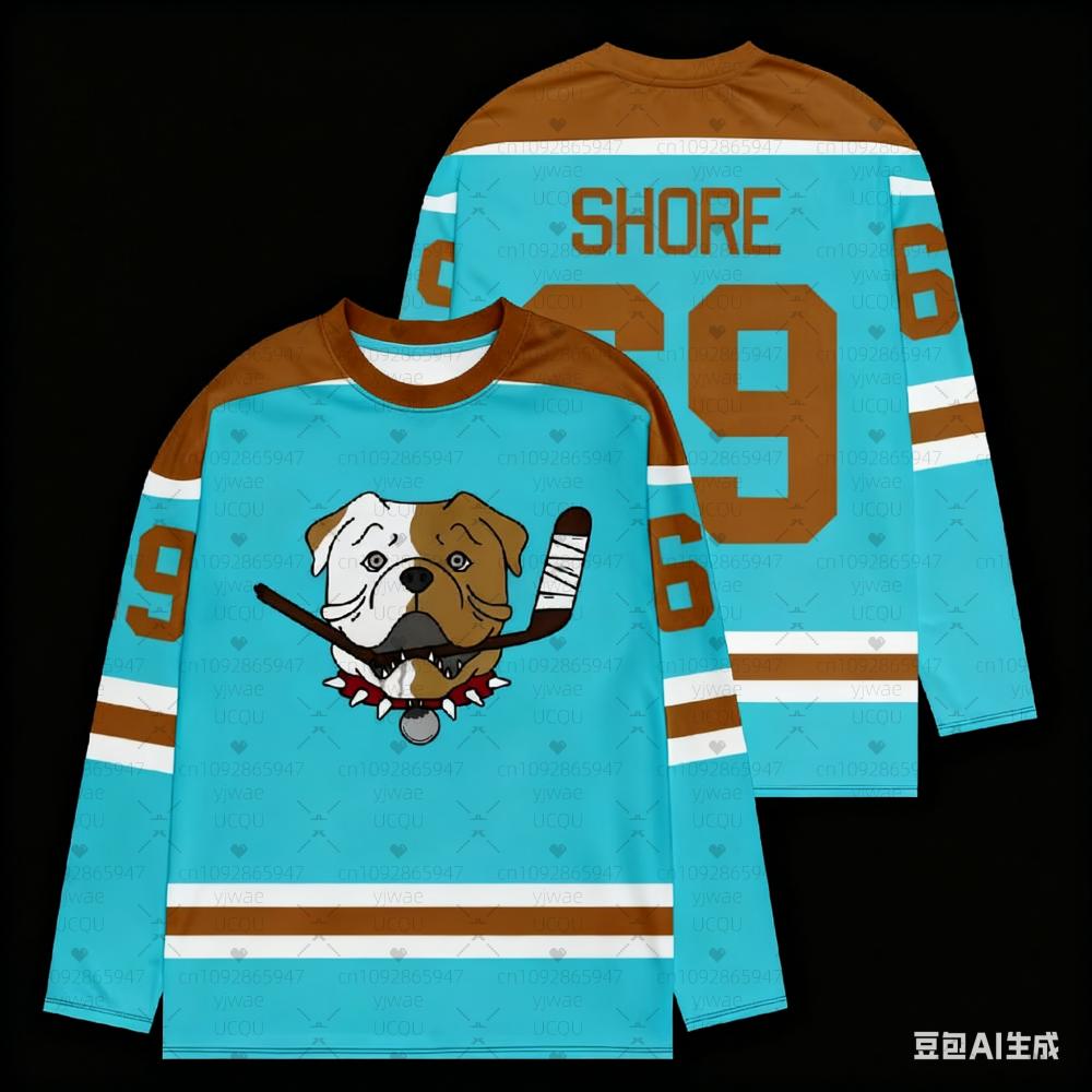 2025 Winter Men Shoresy Shore 69 Sudbury Bulldogs Hockey Jersey O-Neck T-Shirts Unisex Fashion Men Casual Hiphop Streetwear Tee