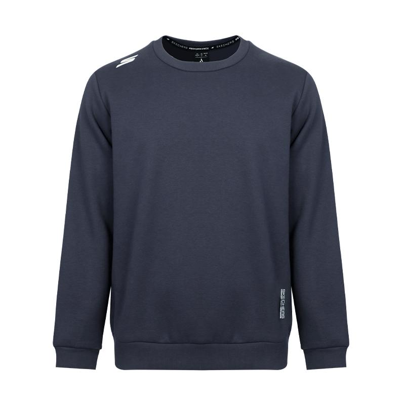 Skechers Autumn And Winter Fleece Warm Long Sleeve Versatile Pullover Sports Base Shirt Sweatshirt Men sweatshirt Odyssey-Gray P425M233-026R S