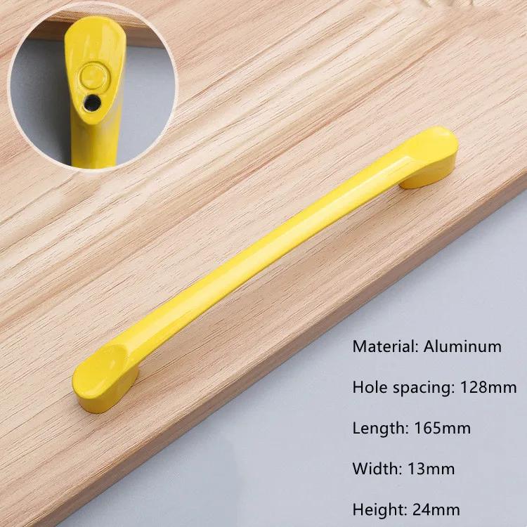 Modern Simple Aluminum Colorful Furniture Handles Children's Room Cabinet Door Handles Drawers Wardrobe Knobs Home Decoration