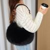 Kobiqiu Furry Wooden Bead Handbag: Trendy, Versatile, New Chinese Style for Autumn and Winter