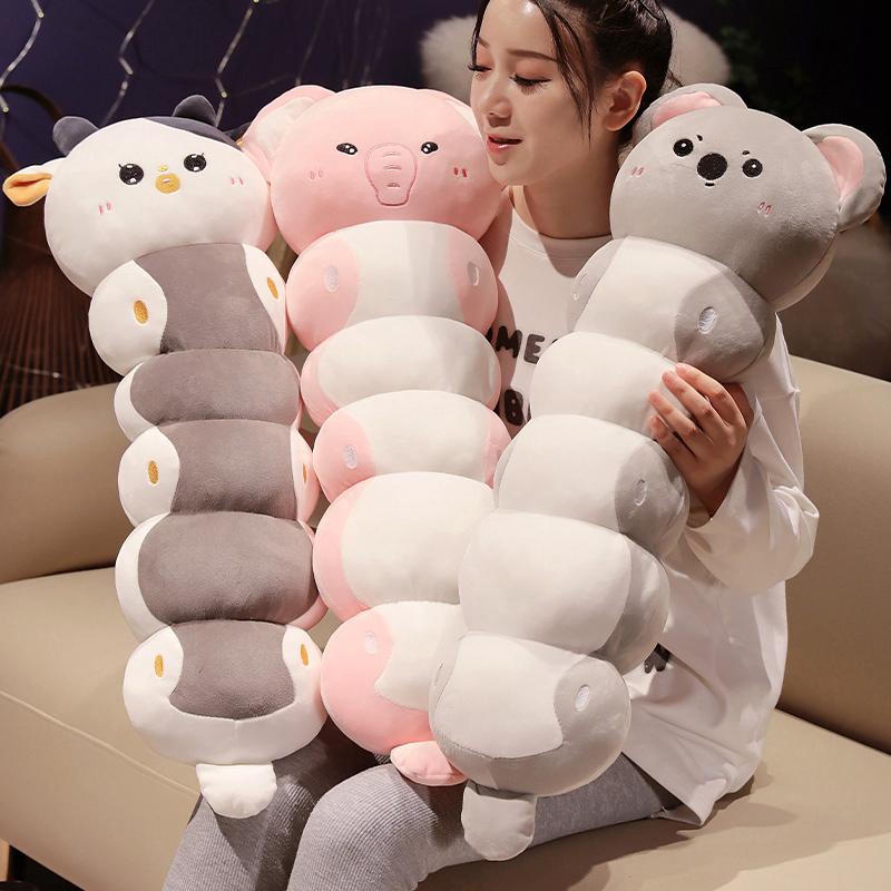 Kawaii Long sleeping Pillow Cat Koala Elephant Plush Toy Doll Pillow Soft Sofa Bed Cushion Cute Girlfriend Birthday Gift