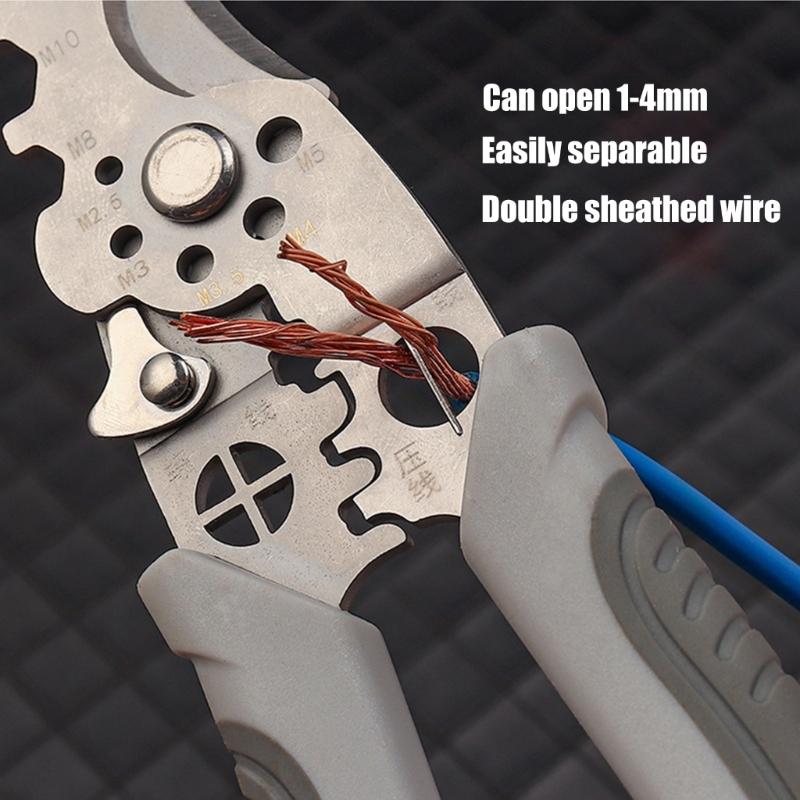Crimper Cable Cutter Adjustable Automatic Wire Stripper Multifunctional Stripping Crimping Pliers Terminal Hand Tool