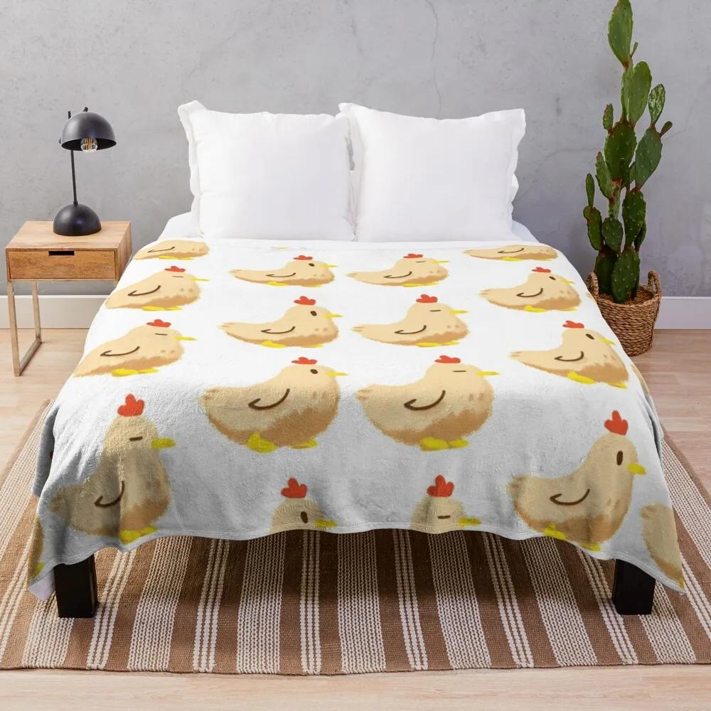 Cartoon Chicken Pattern Flannel Throw Blanket Egg Rooster Blanket Lightweight Warm Super Soft For Couch Sofa Bed Festival Gift