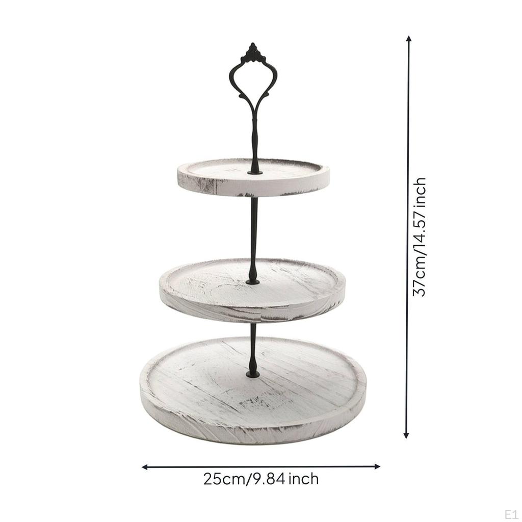 3 Tier Cupcake Stand Wooden Tiered Serving Tray Rustic Dessert for Culinary Artists, Hosts,