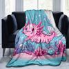 1pc Cute Axolot Printing Lightweight Flannel Blanket, Comfortable and Warm Blanket, for Camping Sofa Bed and Couch Office, Suitable for Gift
