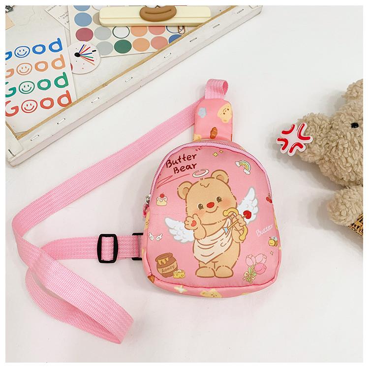 Printed Bear Butterfly Shoulder Crossbody Chest Bag Kids Cartoon Outdoor Gifts