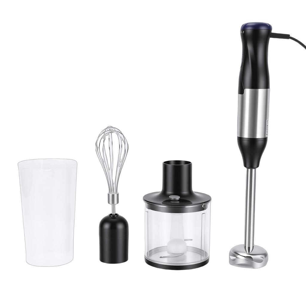 Immersion Hand Blender 4 in 1 20 Speeds Food Processor Stick Blender Stainless Steel with Boost Button 500W