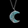 Natural Crystal Crescent Moon Pendant – Tree of Life Necklace