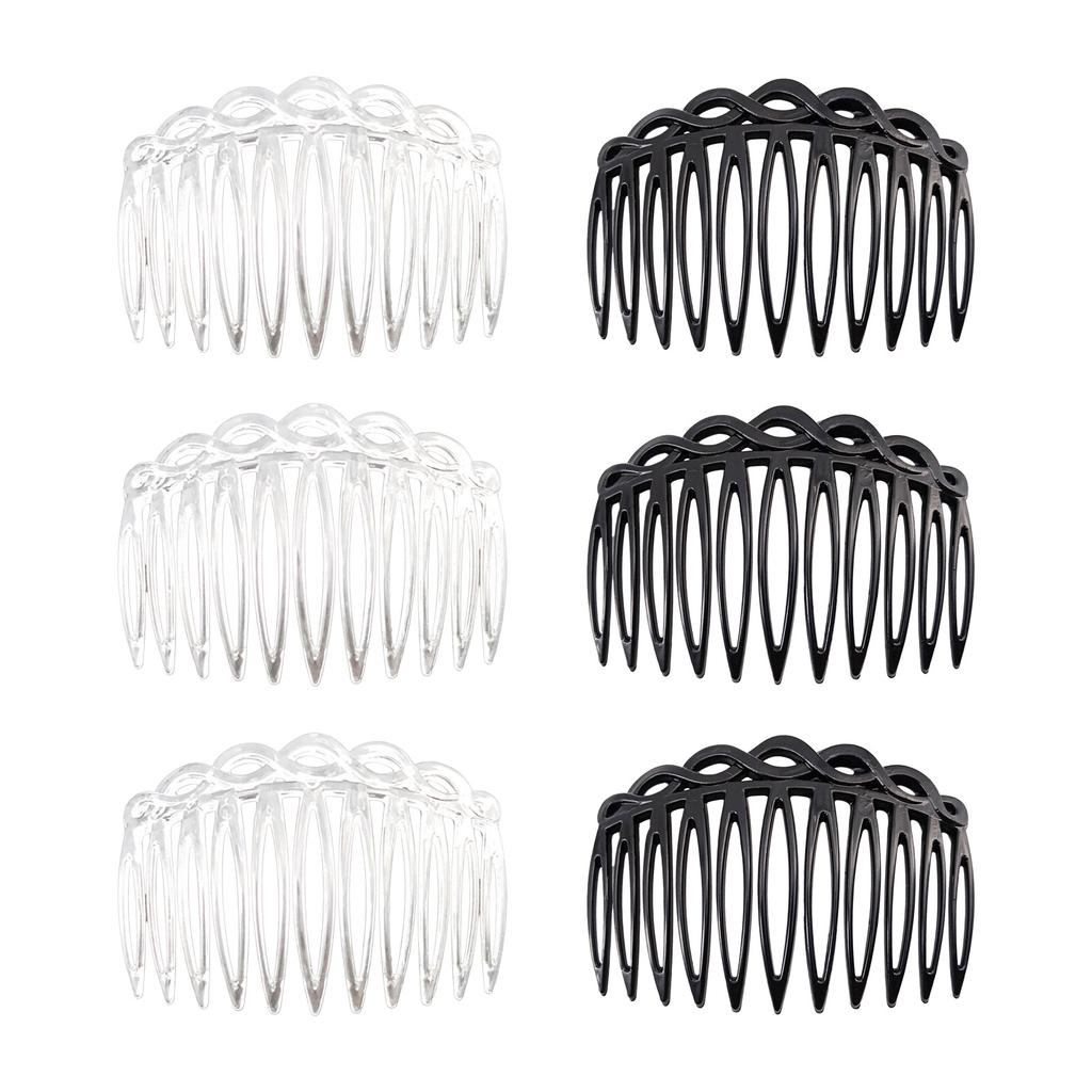 Pack mit 6 Stück Französische Seitenkämme aus Kunststoff/Harz für Damen Haarstyling-Accessoires Seitenscheitelkamm Kopfschmuck