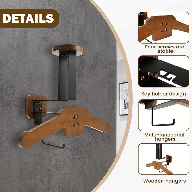 ABBP-Motorcycle Holder Solid Wood Clothes Hanger Versatile Wall Mounted Motorcycle Mount For Hanging Key Gloves Clothes