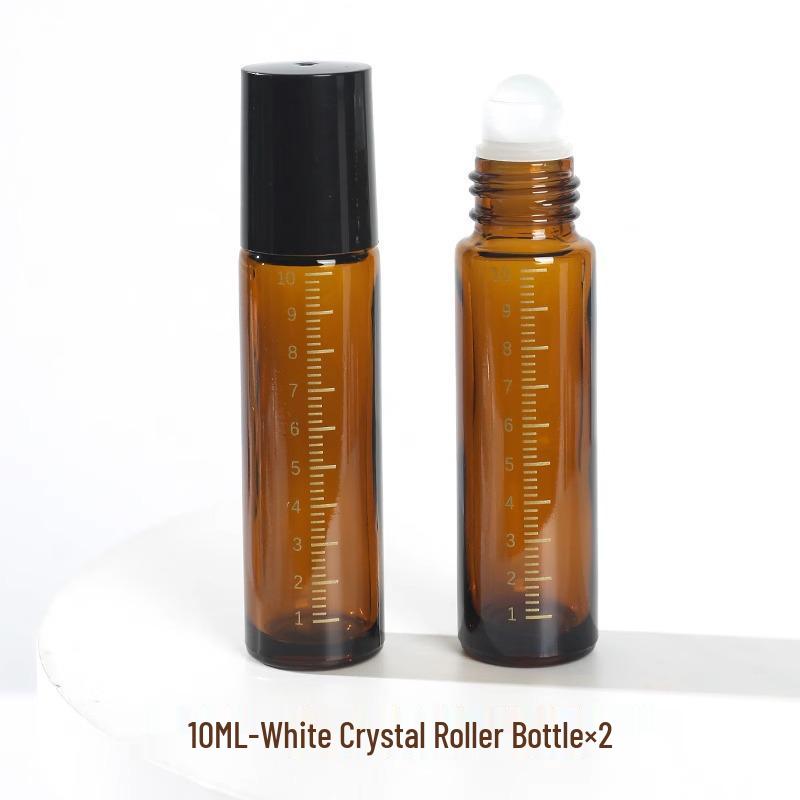 

Портативный флакон-роллер из янтарного стекла с светонепроницаемыми роликовыми аппликаторами для ухода за эфирными маслами