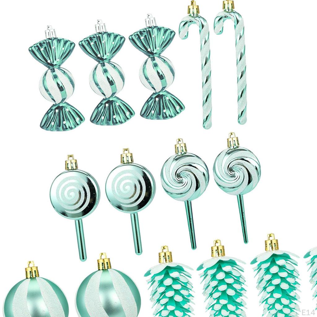 15 Pieces Christmas Hanging Ornaments Lollipop DIY Gifts Decoration Balls for