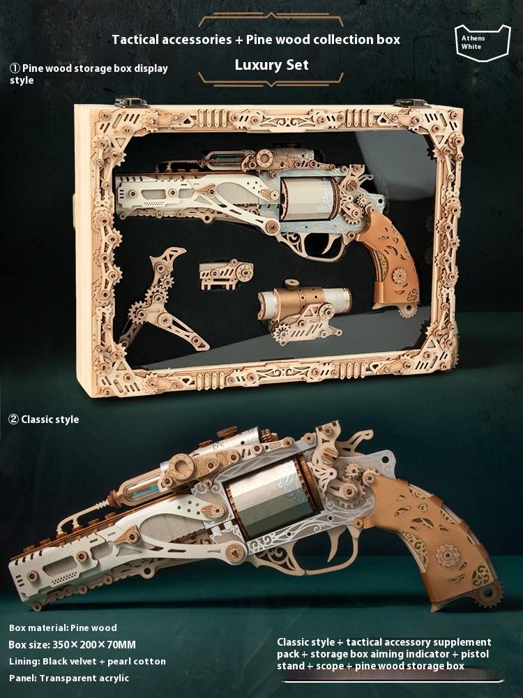 Latest Original Fantasy Steampunk Revolver Model Assembled Plaything Set Advanced Cool Birthday Handmade Ornaments