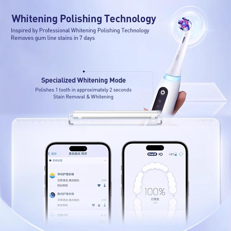 Oral-B iO5 Professional Whitening Electric Toothbrush for Adult 5 Modes 1 Handle 4 Brush Heads 1Travel case