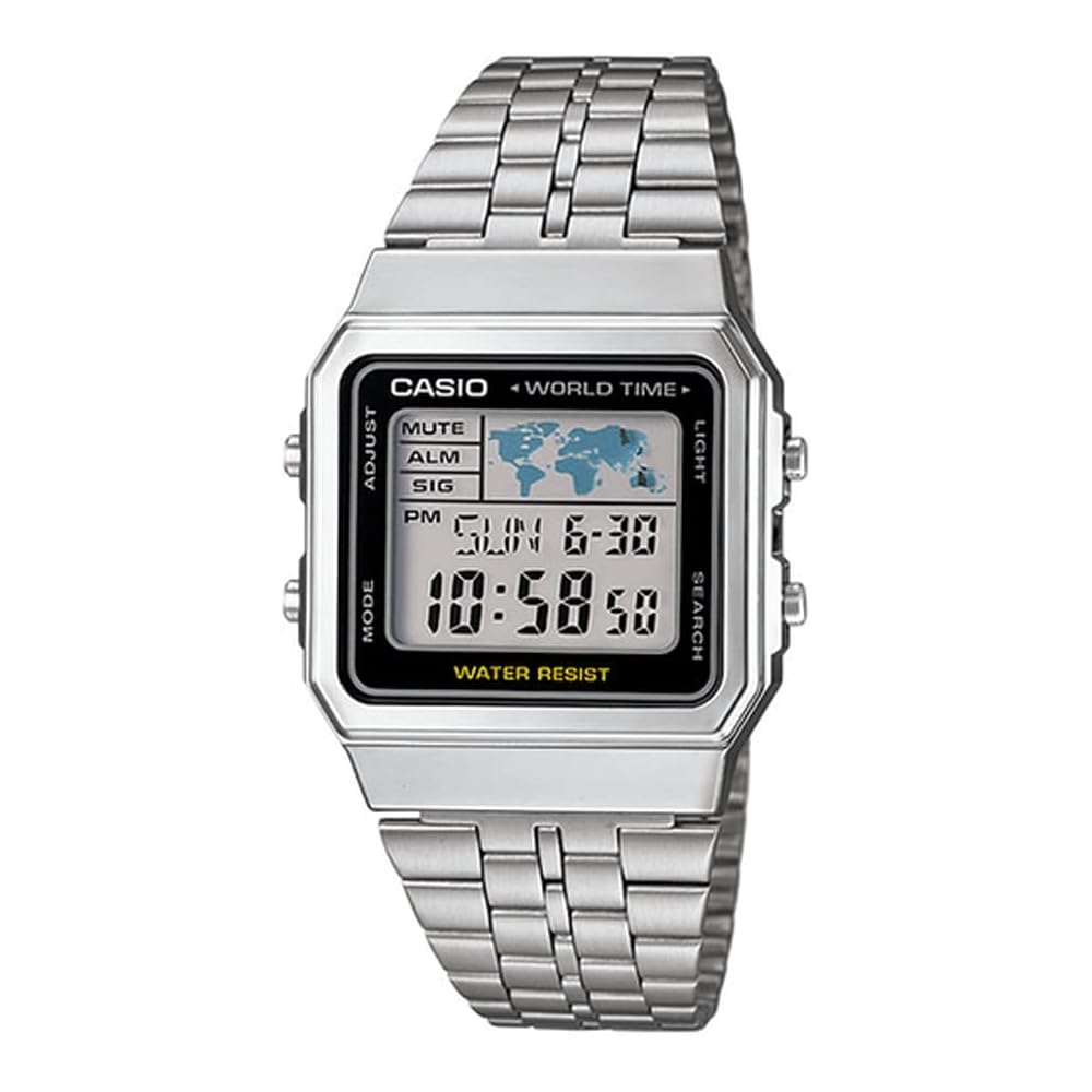 Casio Basic Digital A500WA-1 Stainless Steel Watch Water Resistant Quartz