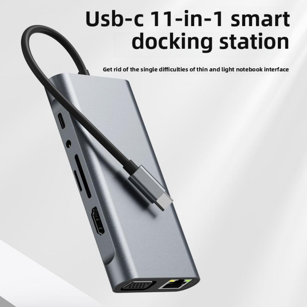 11 in 1 USB C Hub Multiport Adapter for MacBook Pro Air with HDMI VGA Ethernet USB 3 0 Ports Laptop Docking Station