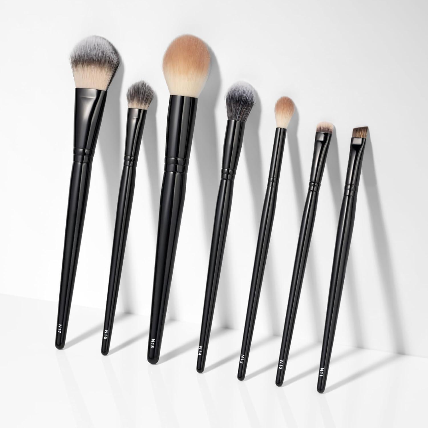 BKNiki Pro Artist Makeup Brush Set 7PCS Professional Face Powder Blush Eyeshadow Brow Liner Cosmetic Brushes