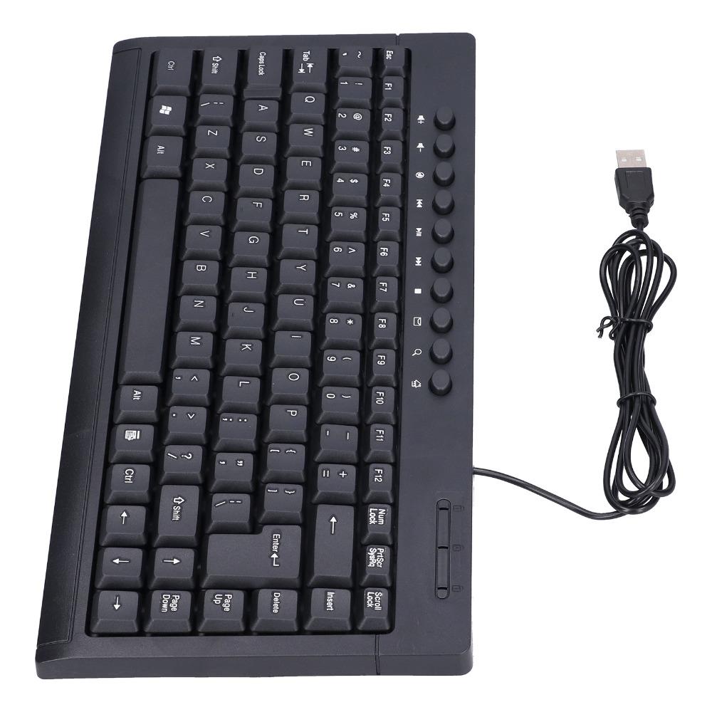 87 Keys Mini Keyboard Ultra-Thin Mechanical Keyboard Small Size Wired Keyboard  Home Office