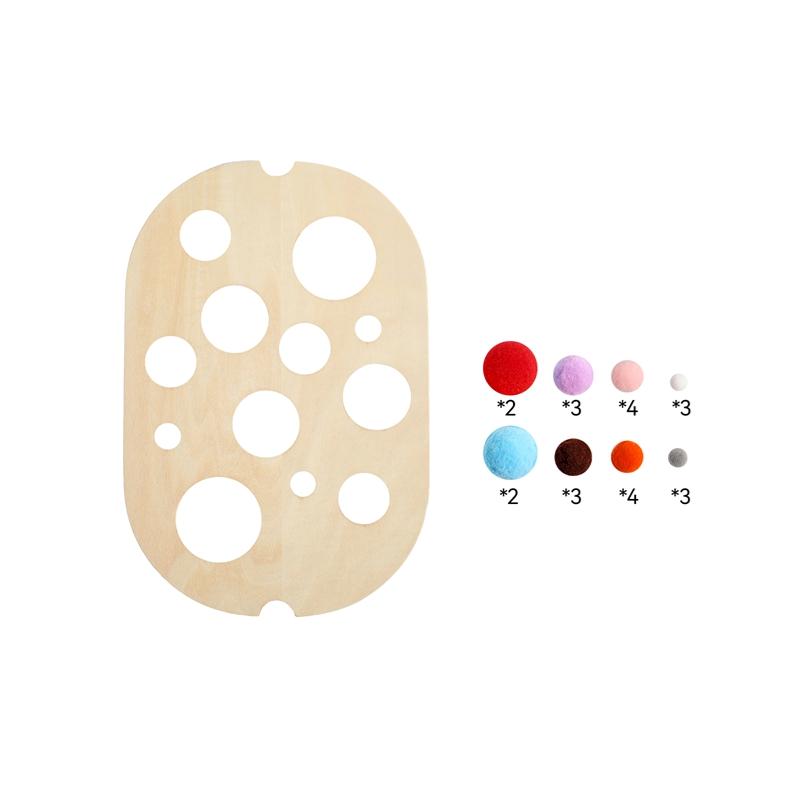 Hölzerne Montessori Sensorik-Tischplatte Kinder Buntes Ballsortierspiel Lernspielzeug für Kleinkinder Training der Feinmotorik Geschenk