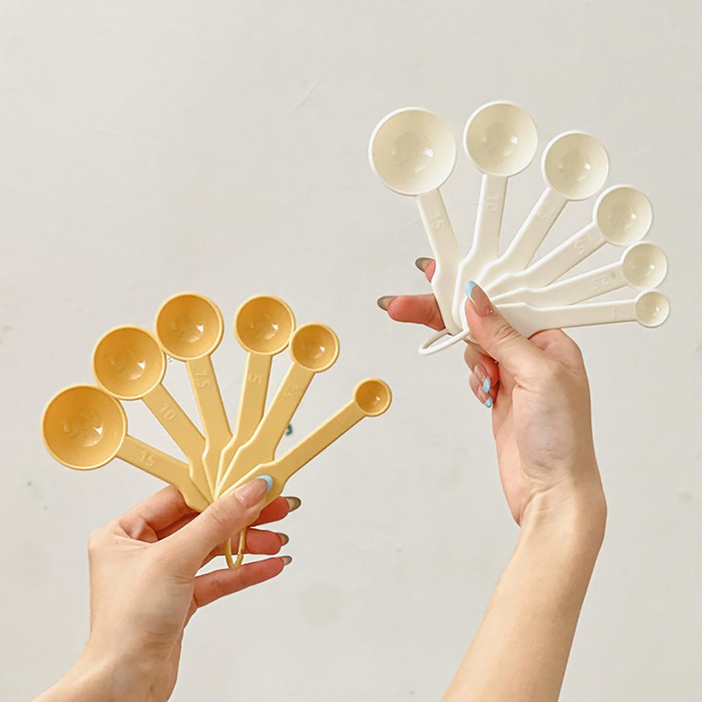 Multi-functional Plastic Measuring Spoon Set 6pcs/set Nestable Seasoning Coffee Bean Measure Spoons Kitchen Baking Accessories