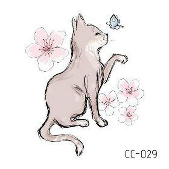 Adesivi Tatuaggio Cartoni Animati Animali Adorabili: Design di Gattini, Cuccioli e Coniglietti Carini