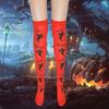 Gothic Style Long Socks Halloween Theme Stockings Spooky Pattern Print Over Knee Length Hosiery for Women Girls Cosplay