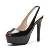 Fashion Women Summer Pumps Thin High Heels Sandals Solid Color Fashion Peep Toe Sandals Ladies Shoes Back Strap Slip On Sandales Femmes
