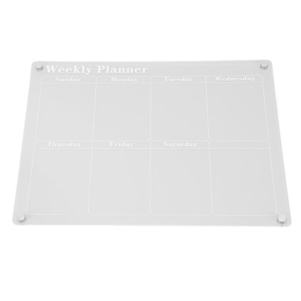 Planning Board Schedule Board Clear Acrylic Reusable Writing Magnet Pad Dry Erase Board with Marker Eraser for Fridge