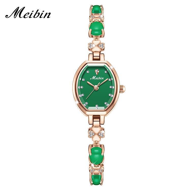 

Meibin Women s Chalcedony Bracelet Watch - Waterproof Fashion Jewelry Wristwatch рожевий колір золота