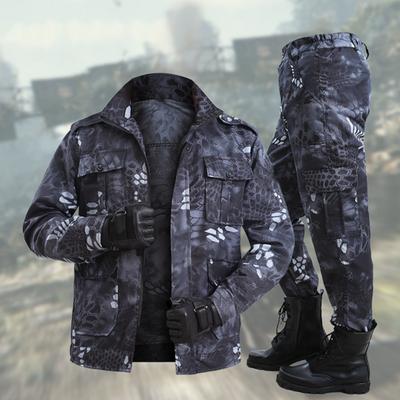 2 Teile/satz Outdoor Anzug Druckknopf Manschette Winddicht Lange Hosen Multi Taschen Camouflage Klettern Anzug für Erwachsene