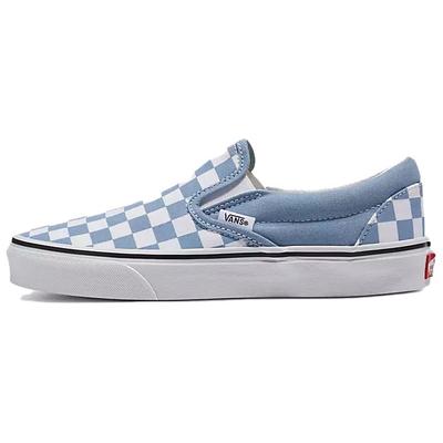 Classic Slip-On Color Theory Checkerboard - Dusty Blue Unisex Sneakers VN000BVZDSB