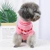 Small Dog and Cat Valentines Sweater Heart Pattern Dog Clothes Pullover Turtleneck Holiday Pet Apparel Pink