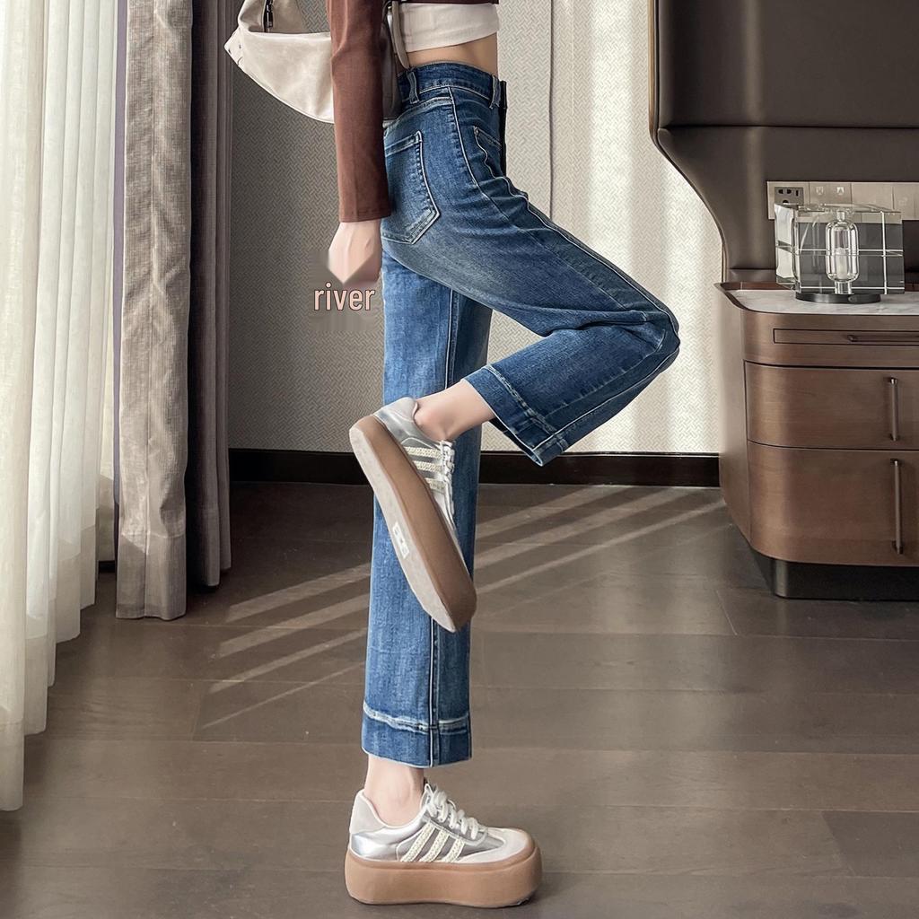 Women's High Waist Stretch Spliced Cropped Jeans, Petite & Tall, Slimming Fit, Narrow To Wide Leg, Spring/Summer 2026 Collection.